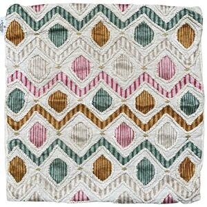 Artistic Accents‎ Boho Textured Diamond Embroidered Throw Pillow Cover Case